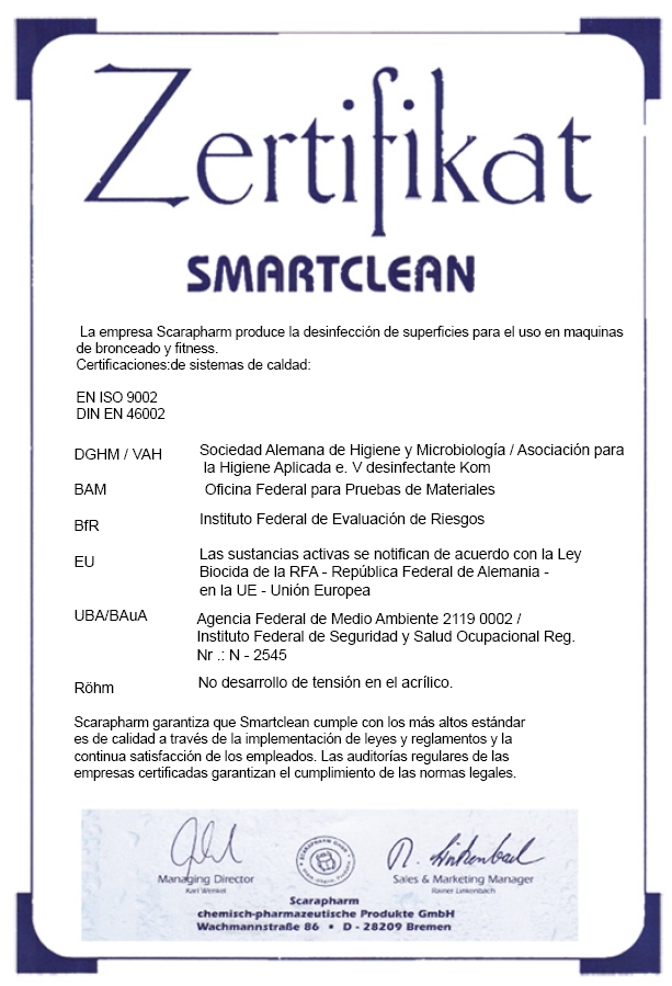SmartCliean Certificado