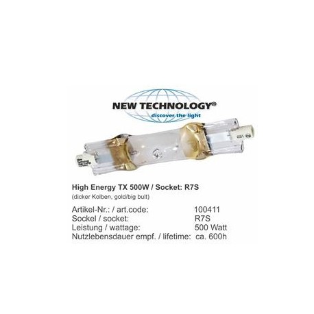 High Energy TX (dicker Kolben, gold/big bulb) 500 R7S 600-800h